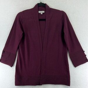 Evolution / Cyrus from Stitch Fix Cardigan Sz S Wine Open Front Rayon Blend NWOT